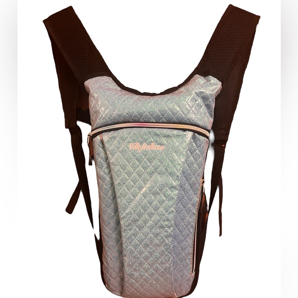 RillyRellow Insulated 2 Liter Water Hydration Backpack, glitter blue